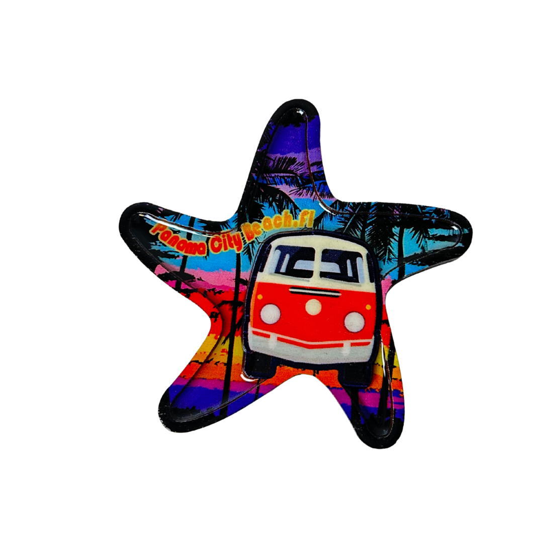 Panama City Beach Colorfull Seastar Wood Magnet souvenirs alvinsisland.com