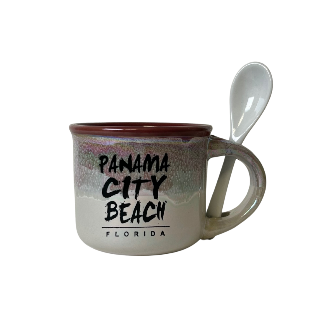 Panama City Beach Espresso Ceramic Mug With Spoon souvenirs alvinsisland.com