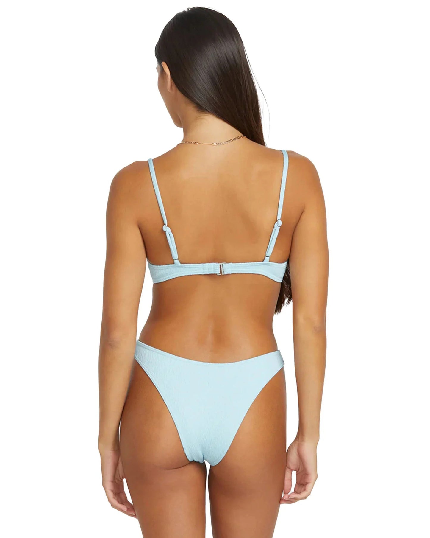 Pucker Up Scoop Crop Bikini Top - Cloud Blue Womens Bikini Bottoms Volcom