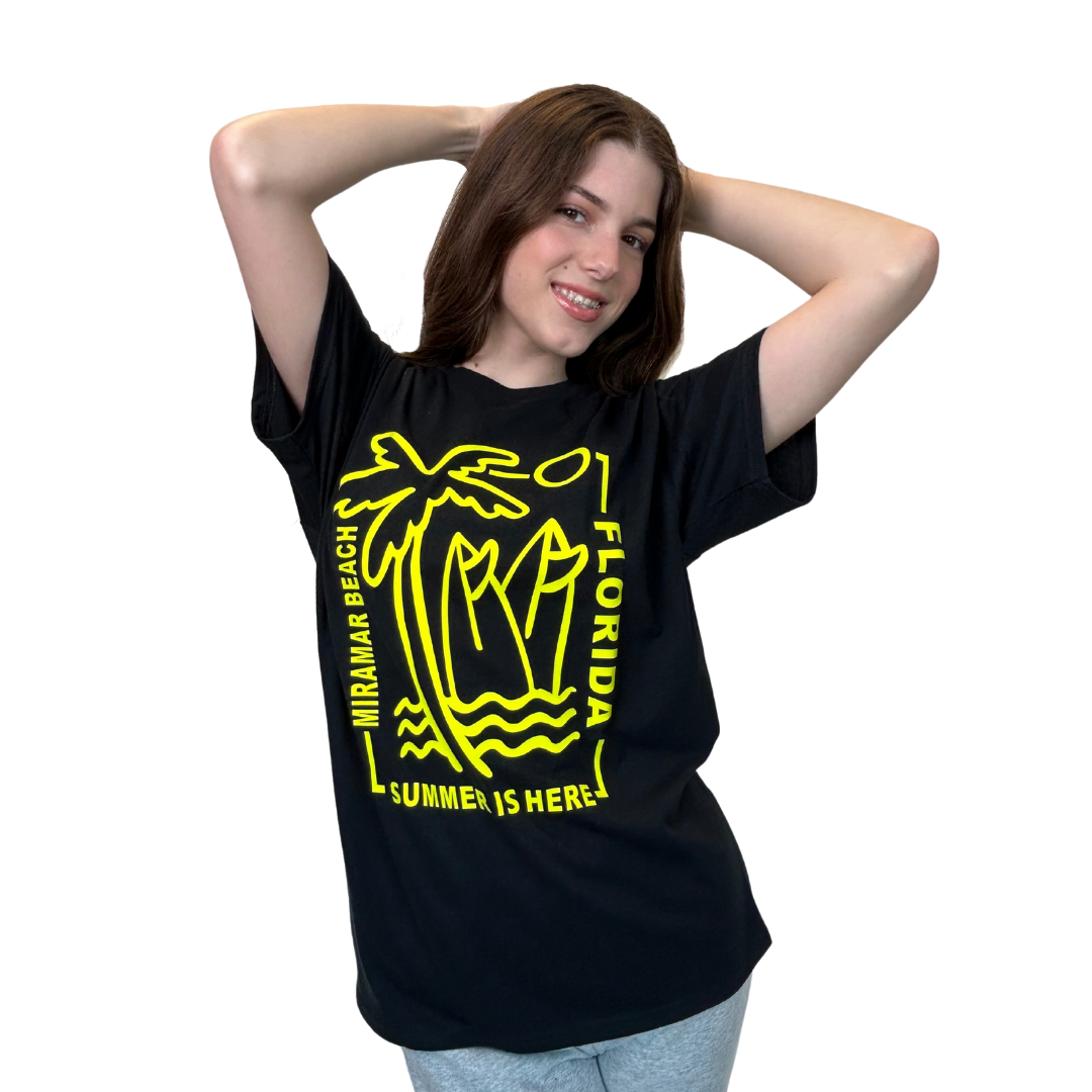 Miramar Beach Fl, Summer Is Here Design T-Shirt T-SHIRT alvinsisland.com Black S
