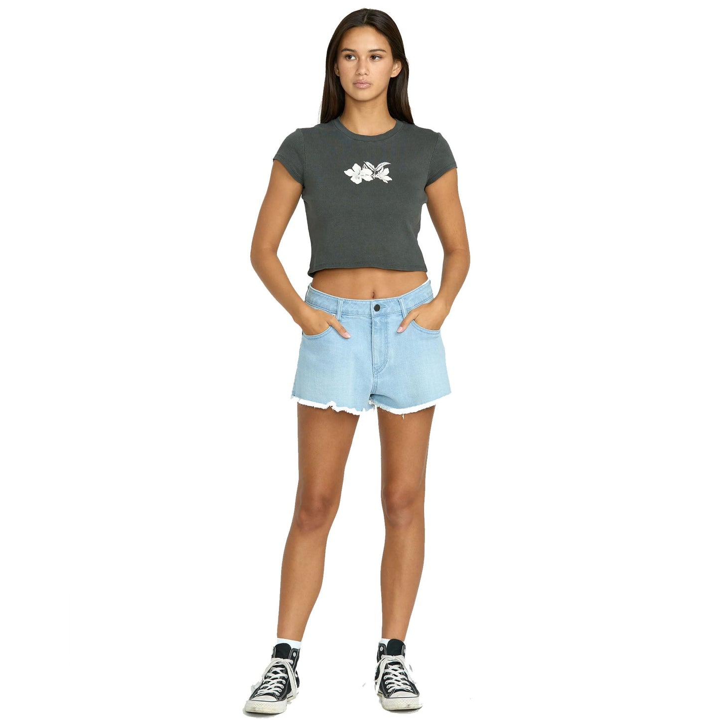 Volcom 1991 Mid Women's S/S T- Shirt - VIntage Black Womens - Clothing - Shirts SS Volcom