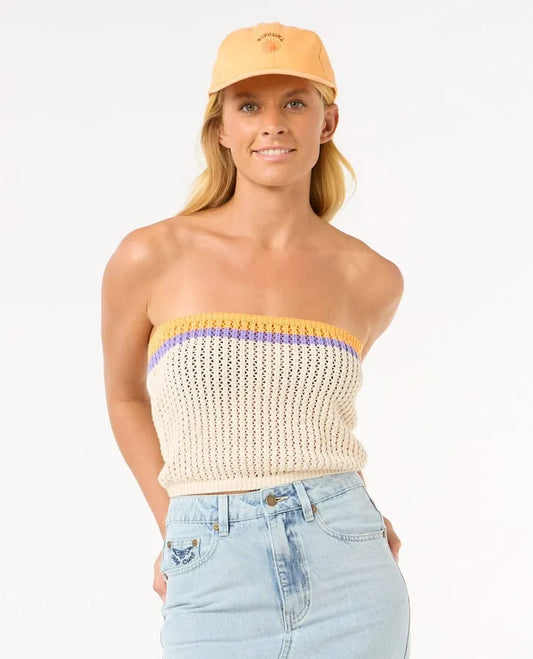 Rip Curl Womens Cala Vadella Crochet Top Womens Shirts Rip Curl XS Off White (0003)