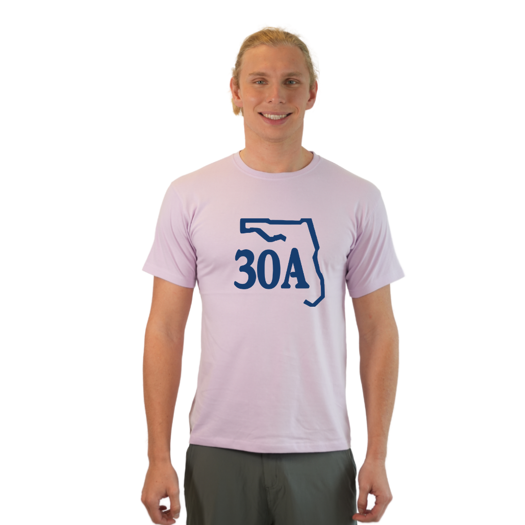 30A Map, Florida Panhandle Design T-Shirt Men T-SHIRT alvinsisland.com Purple Ice S