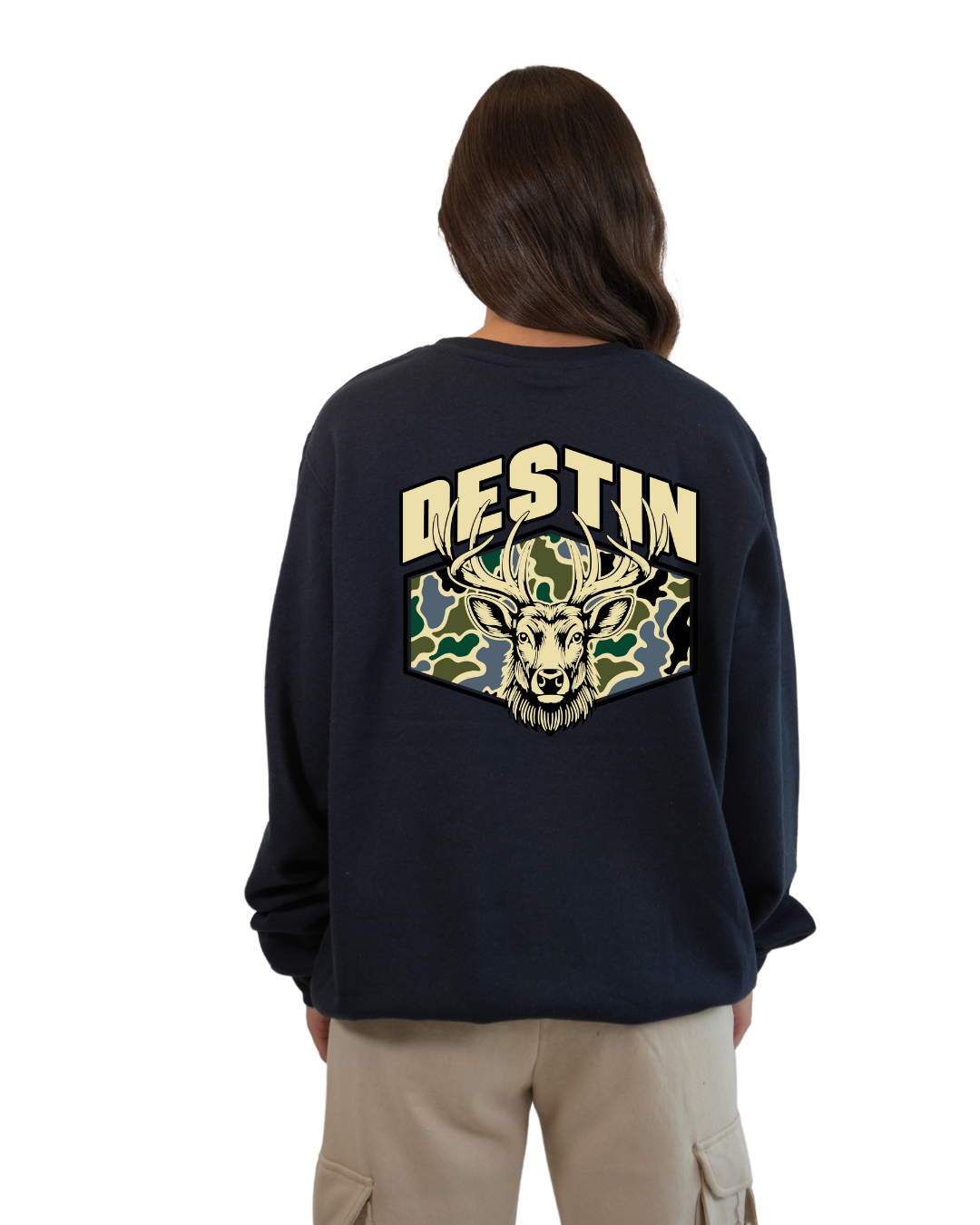 Destin Deer Women Crewneck – Camouflage Edition crewneck alvinsisland.com