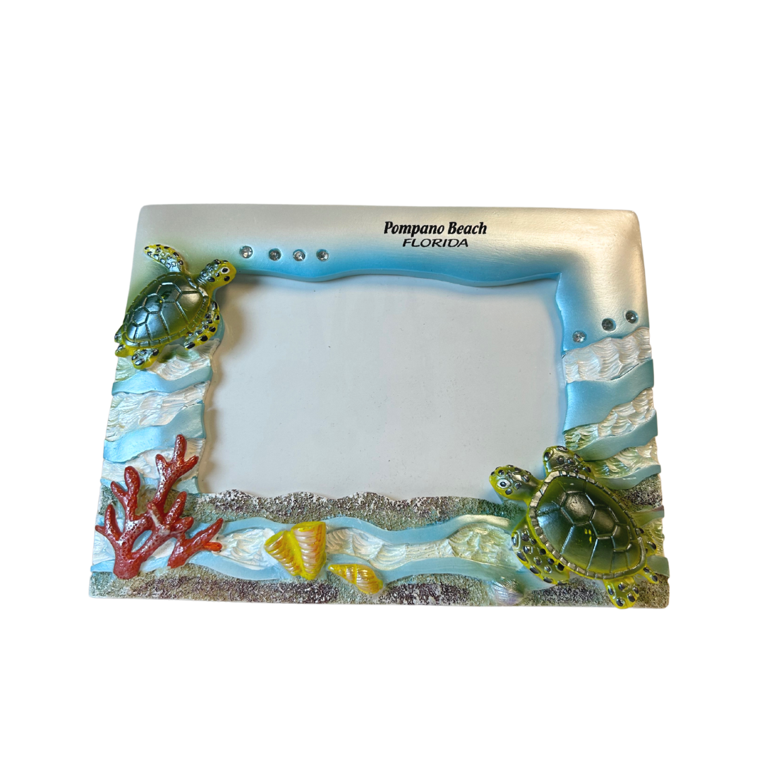 Pompano Beach, Fl Turtle Jeweled Sand 4*6 Frame