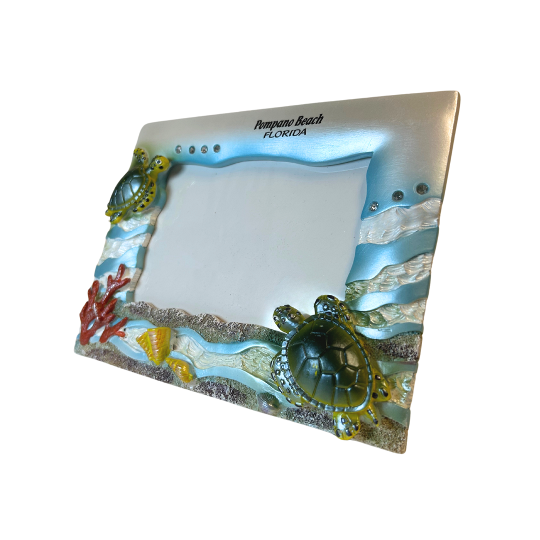 Pompano Beach, Fl Turtle Jeweled Sand 4*6 Frame