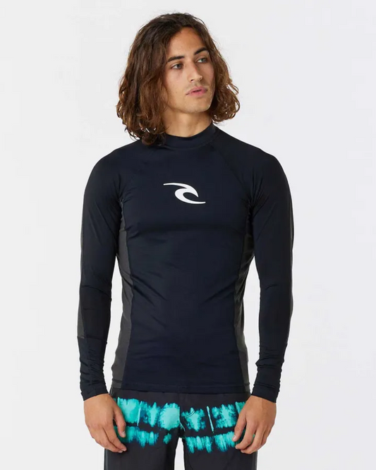 RIP CURL Waves UV Long Sleeve Rash Guard LONG SLEEVE TEE Rip Curl S Black
