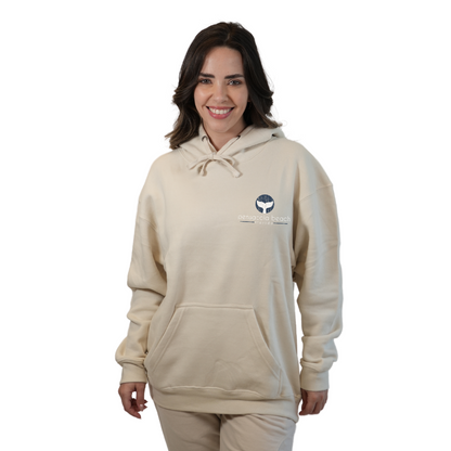 Pensacola Beach Pullover Hoodie Women with front Whale Tale pocket design and back big  Whale Tale Design Style 252