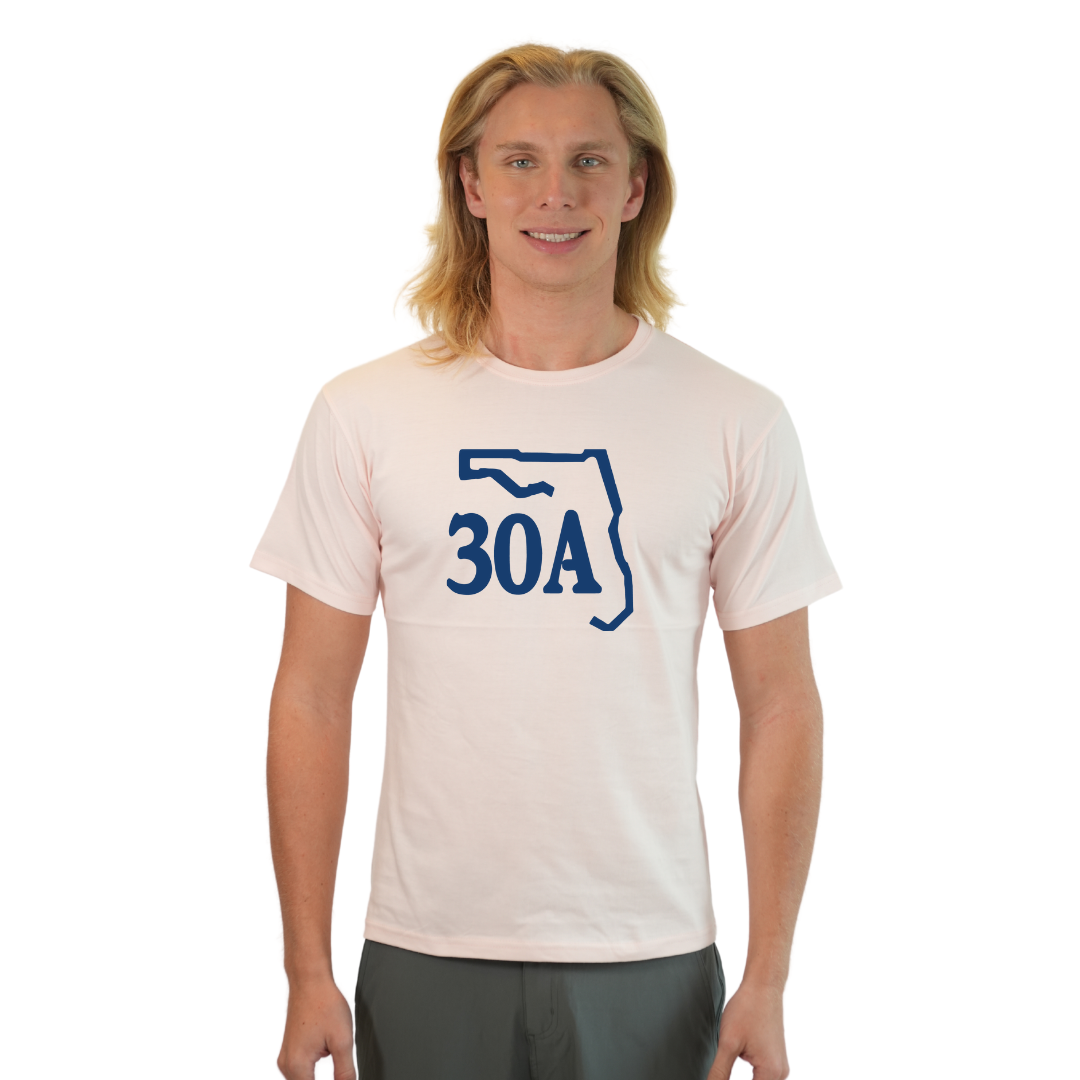 30A Map, Florida Panhandle Design T-Shirt Men T-SHIRT alvinsisland.com Ice pink S