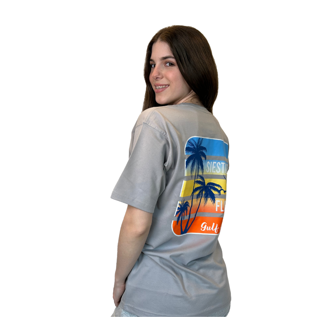 Siesta Key, Fl 3 Palm Trees Gulf Coast T-Shirt Style Cc1000