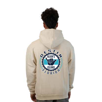 Destin Pullover Hoodie Men with Alvin's Island Hang Loose Front and Back Design Style 252