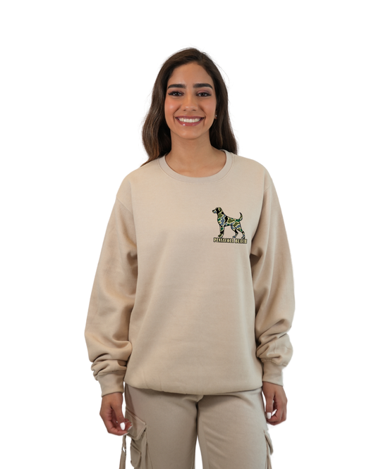 Pensacola Beach Dog Women Crewneck – Camouflage Edition
