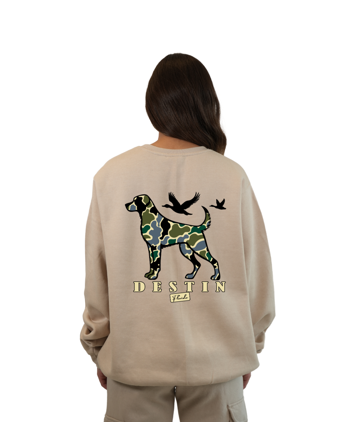 Destin Dog Women Crewneck – Camouflage Edition