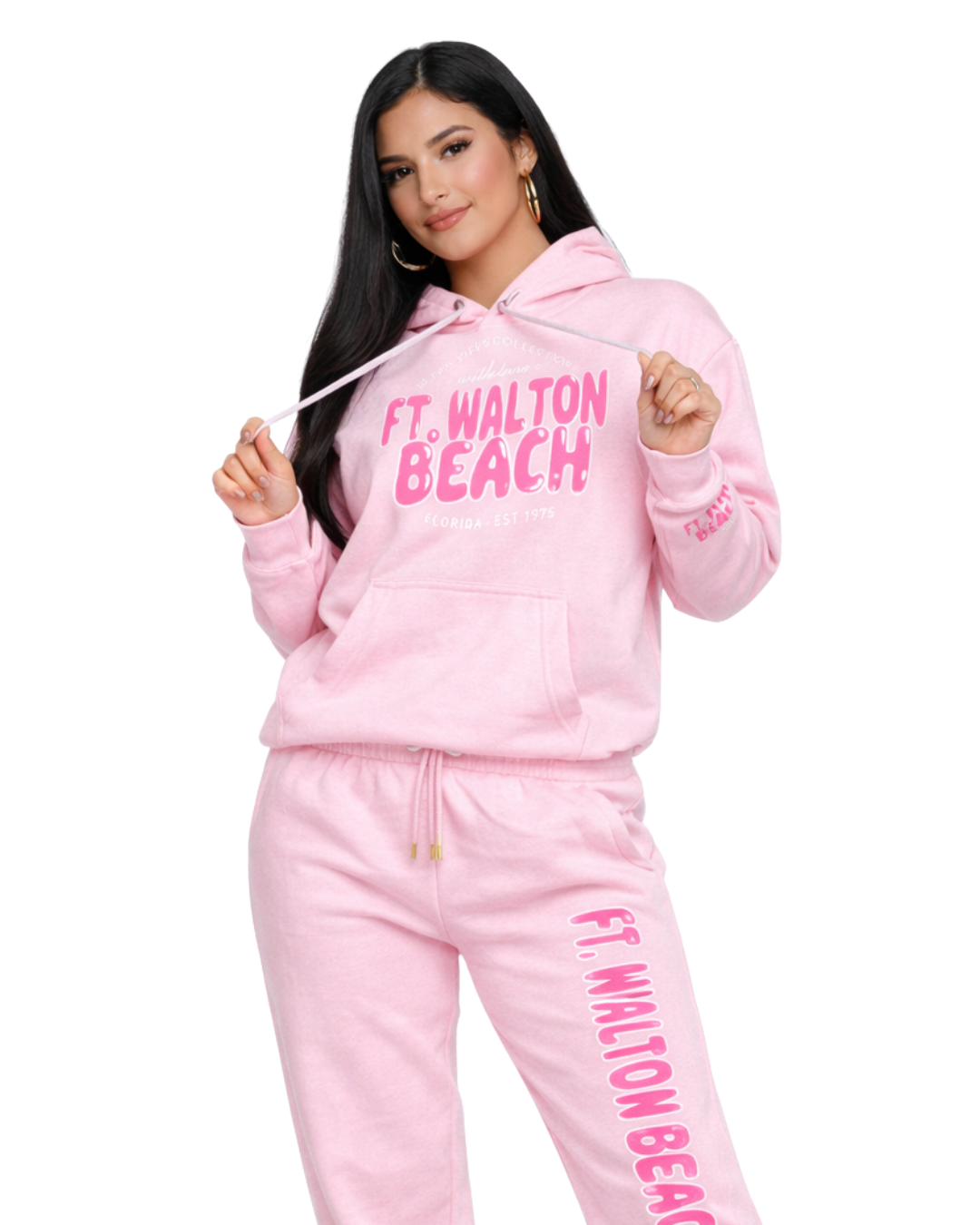 Ft. Walton Beach, Fl City Name with Love (Hoodie& Pants) Set (Two piece) Clothing alvinsisland.com Lt.Pink S