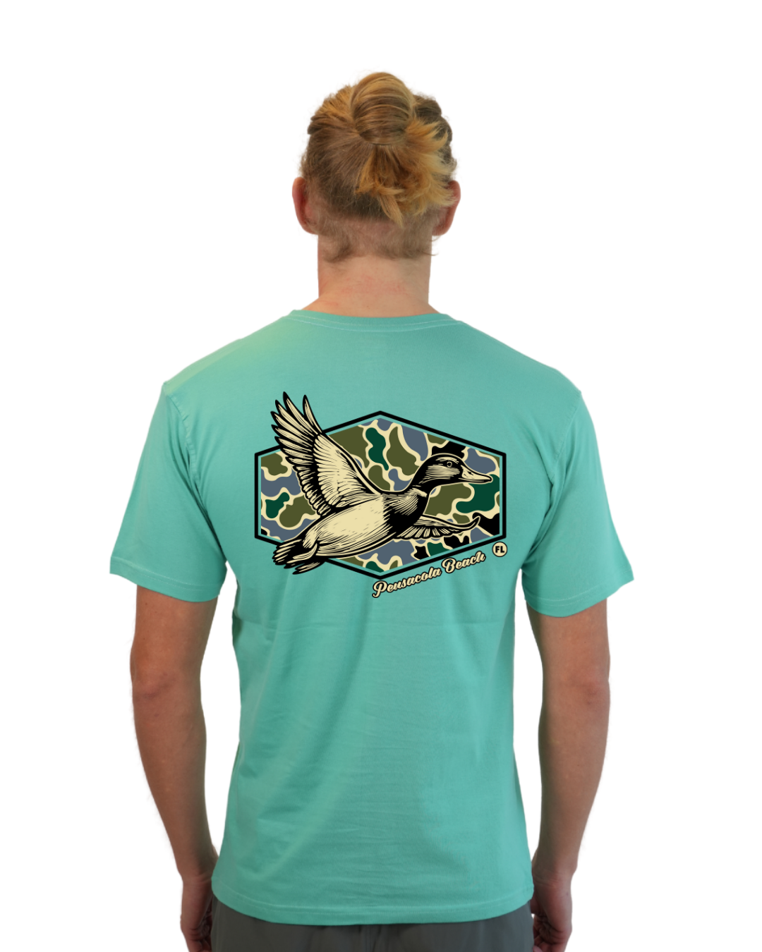 Pensacola Beach Duck Men T-Shirt Camouflage Edition