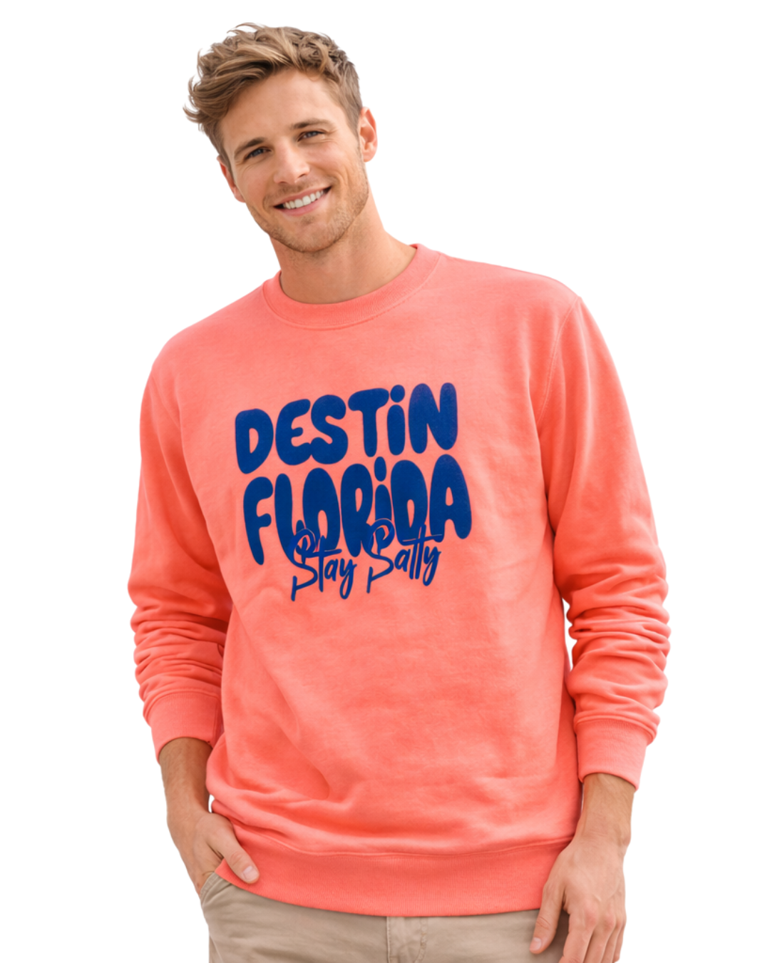 Destin, Fl City Name Crewneck Style AI067C crewneck alvinsisland.com Neon Punch S