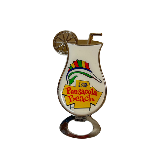 Pensacola Beach, Fl Coctel Glass Opener Magnets