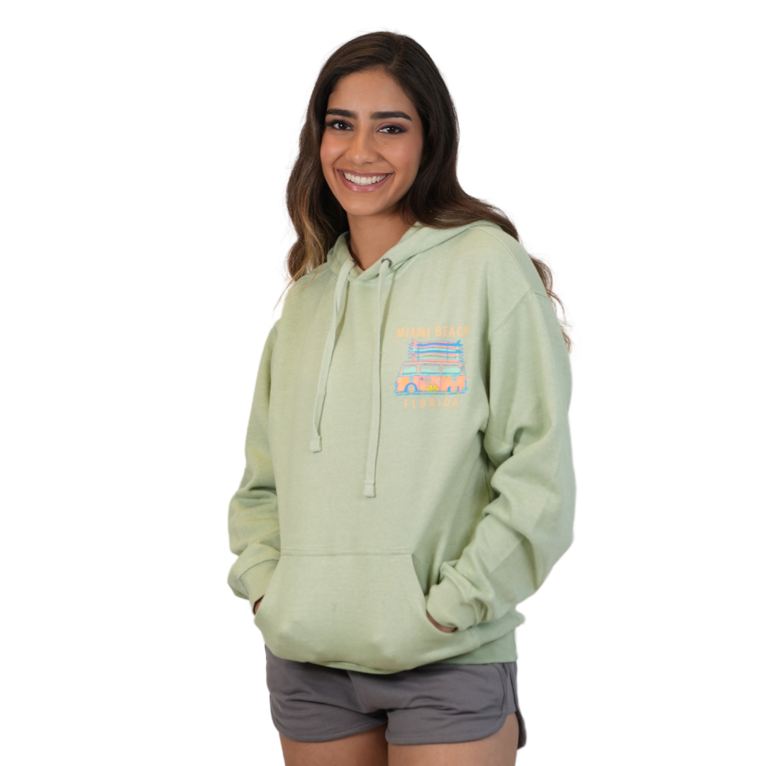 Miami Beach Combi Pullover Hoodie Women Pastel Green Style 252