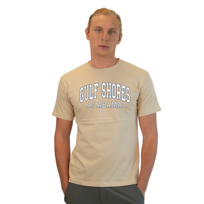 Gulf Shores Alabama Combed Cotton Men T-Shirt with White City Name Style CC1000