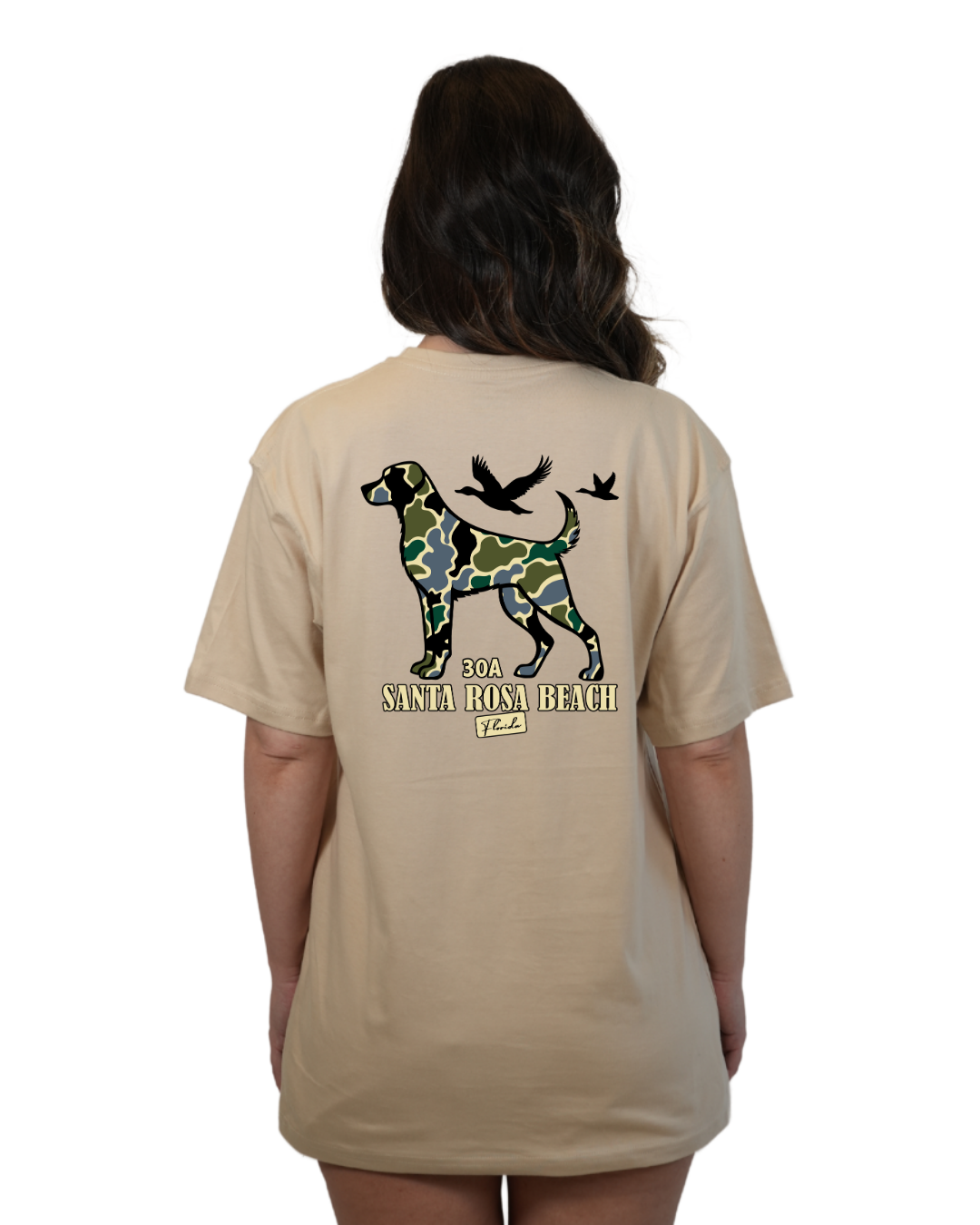 Santa Rosa Beach Dog Women  T-Shirt Camouflage Edition