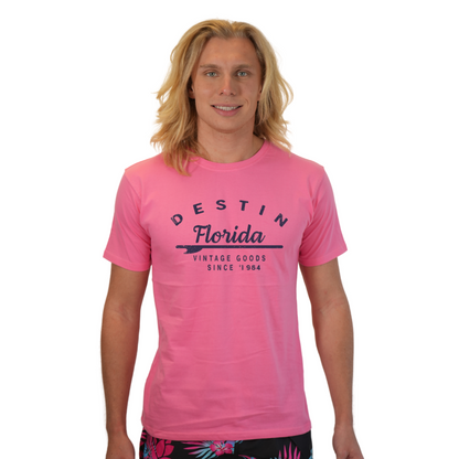 Destin Florida Combed Cotton Men T-Shirt with a Front Arrow Vintage Goods Since 1984 Design Style CC1000