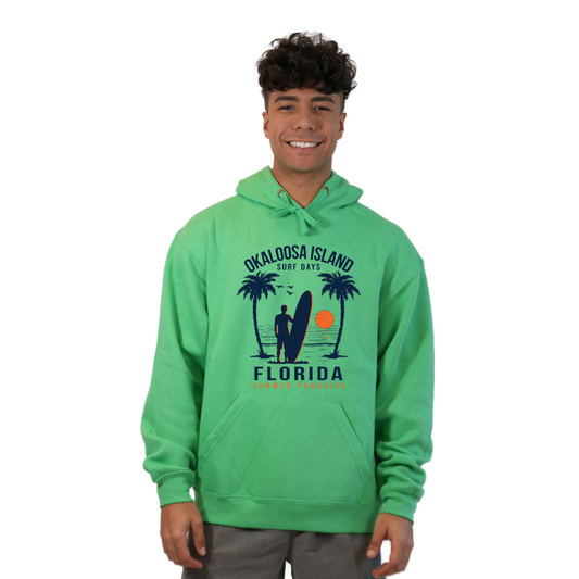 Okaloosa Island Hoodie Men with Summer Paradaise Front Design Style 252