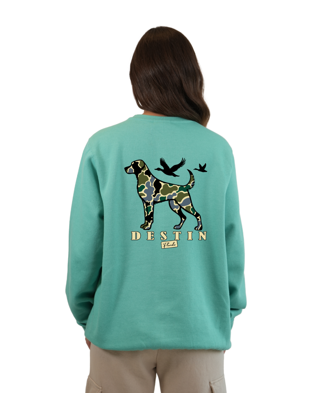 Destin Dog Women Crewneck – Camouflage Edition