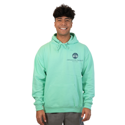 Pensacola Beach front bycicle pocket design and back big Bycicle Design Pullover Hoodie Men Style 252