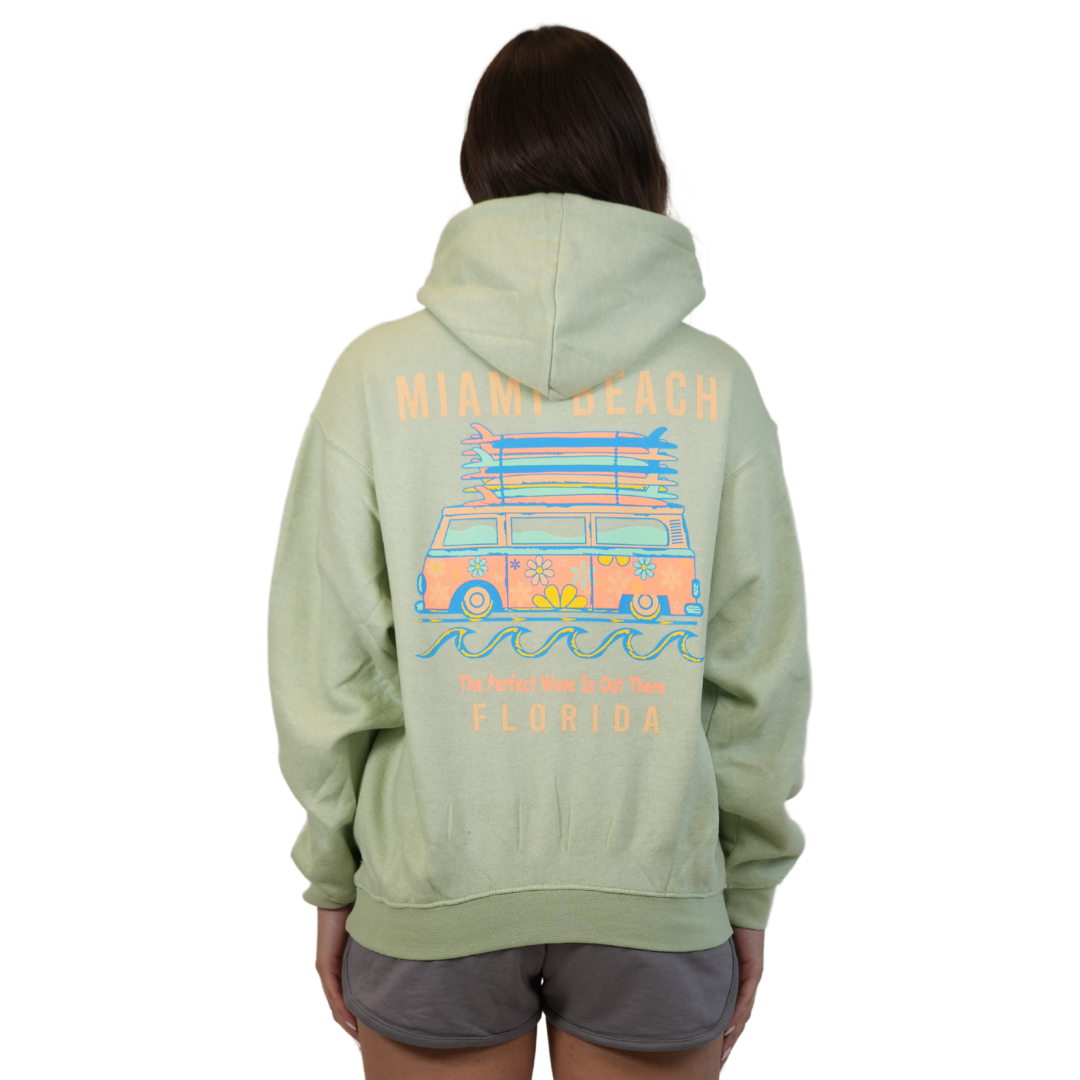 Miami Beach Combi Pullover Hoodie Women Pastel Green Style 252