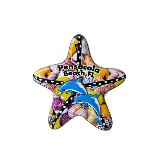 Pensacola beach, Fl Colorfull Seastar Ceramic Magnet