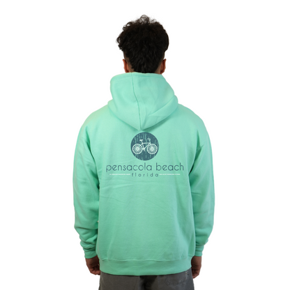 Pensacola Beach front bycicle pocket design and back big Bycicle Design Pullover Hoodie Men Style 252