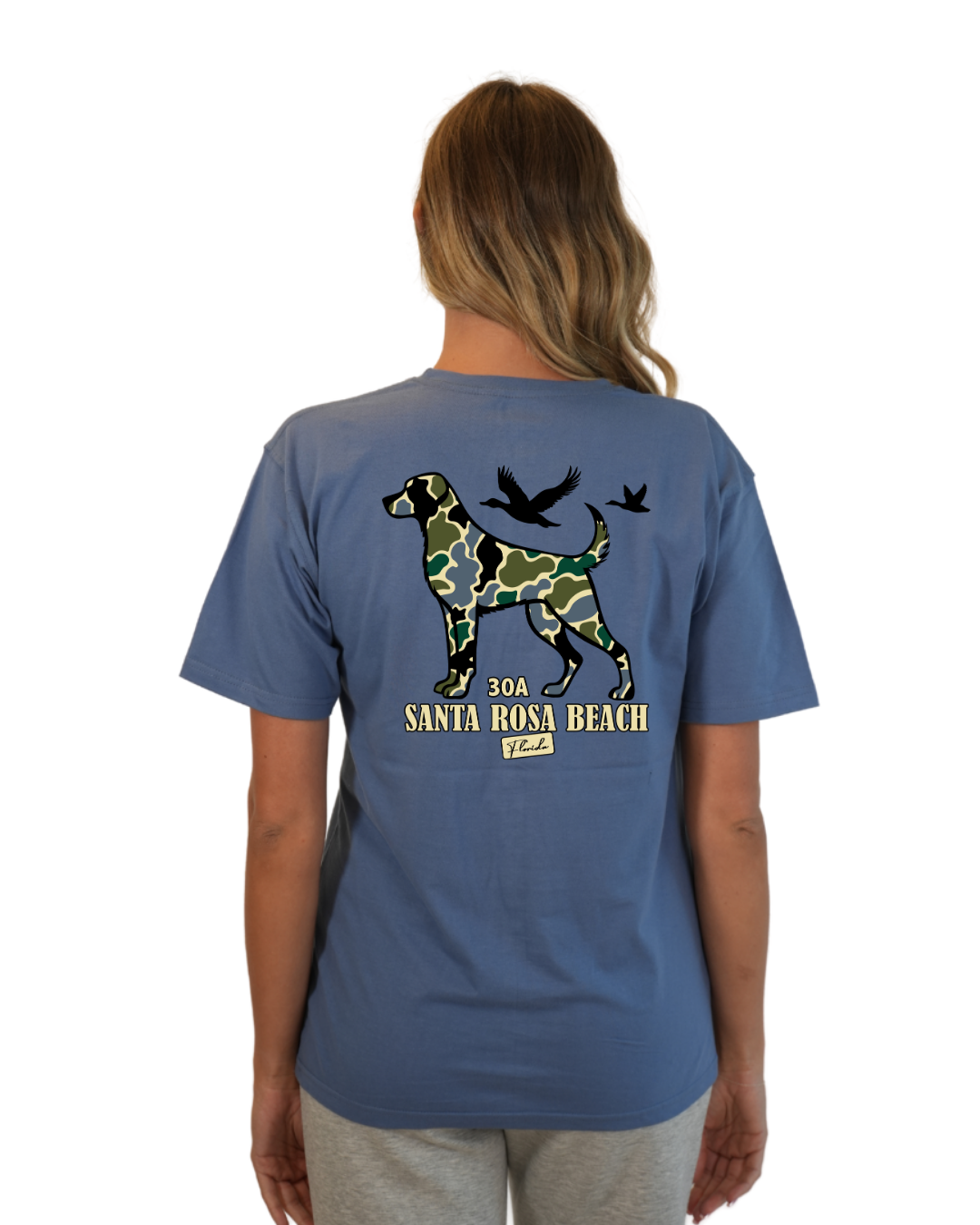Santa Rosa Beach Dog Women  T-Shirt Camouflage Edition