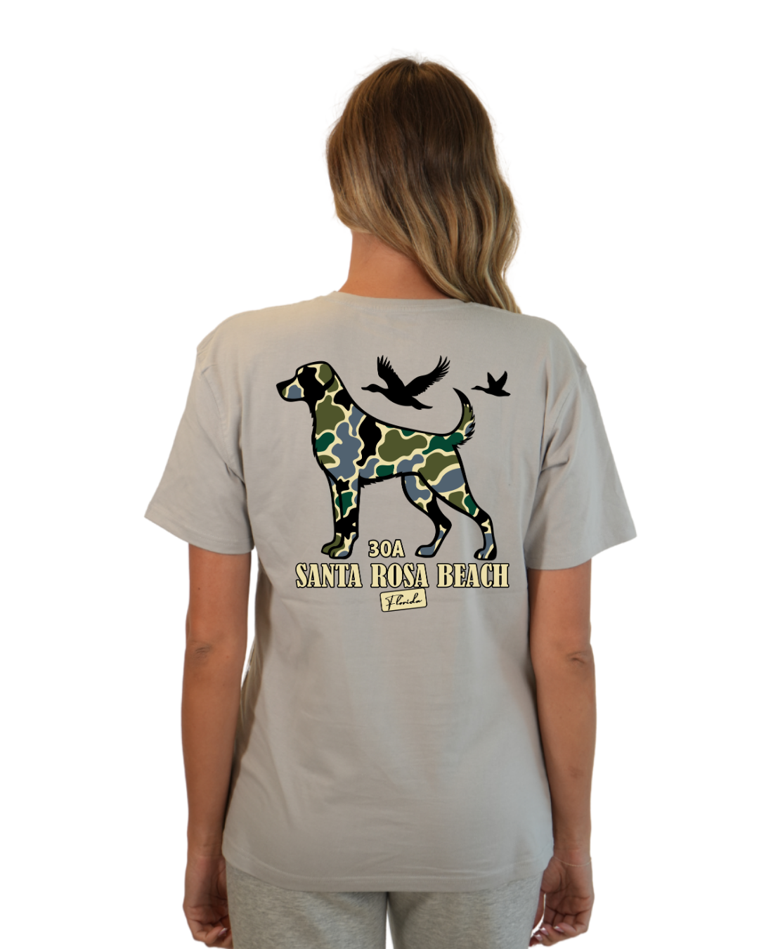 Santa Rosa Beach Dog Women  T-Shirt Camouflage Edition