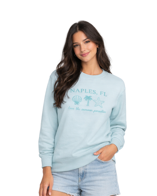 Naples, Fl Embroidered Women’s Crewneck crewneck alvinsisland.com Pool day S