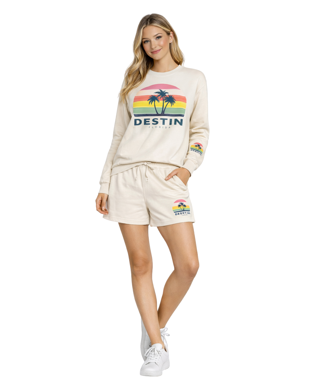 Destin Palm Tree/ Stripes Short -Part of a Set-Style ETP042S Clothing alvinsisland.com