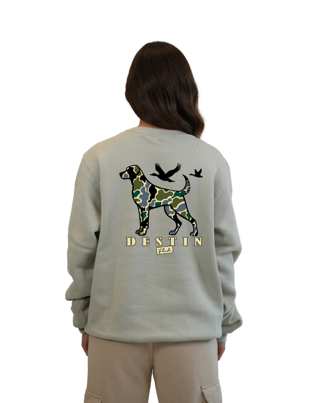 Destin Dog Women Crewneck – Camouflage Edition