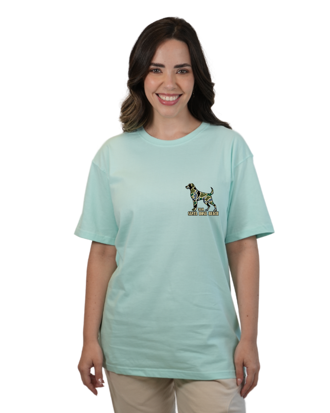 Santa Rosa Beach Dog Women  T-Shirt Camouflage Edition