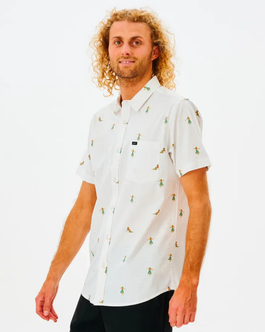 Rip Curl Hula Breach Short Sleeve Shirt Shirt Rip Curl M Off White