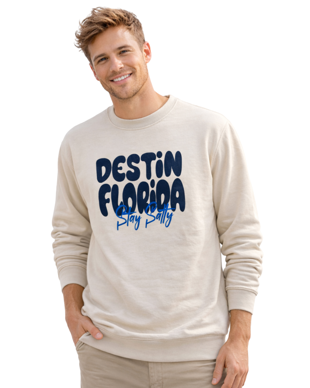 Destin, Fl City Name Crewneck Style AI067C crewneck alvinsisland.com Oyster S