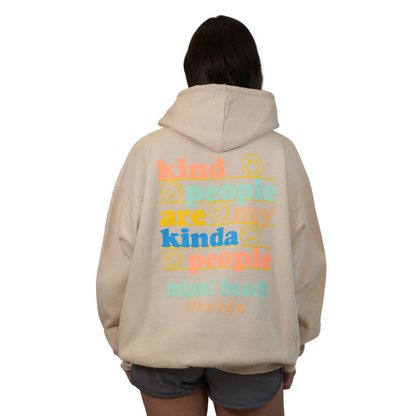 Miami Beach Kind People Hoodie Women Oyster Style 252