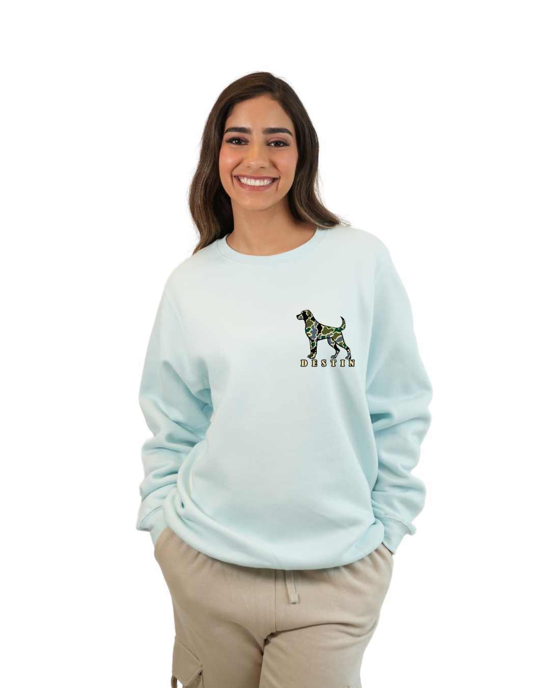 Destin Dog Women Crewneck – Camouflage Edition
