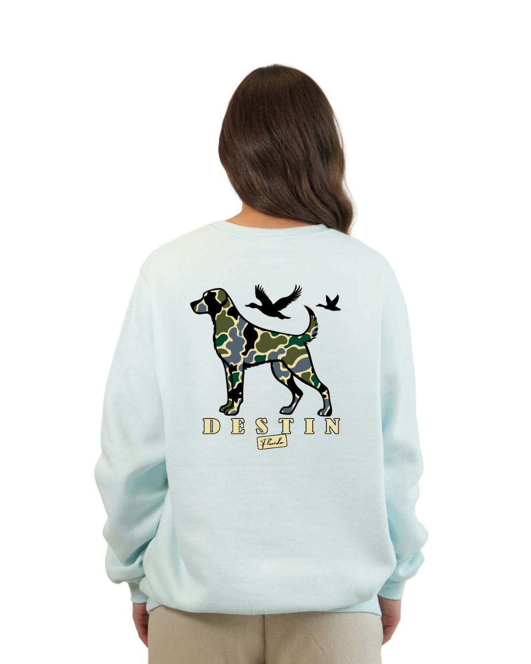 Destin Dog Women Crewneck – Camouflage Edition