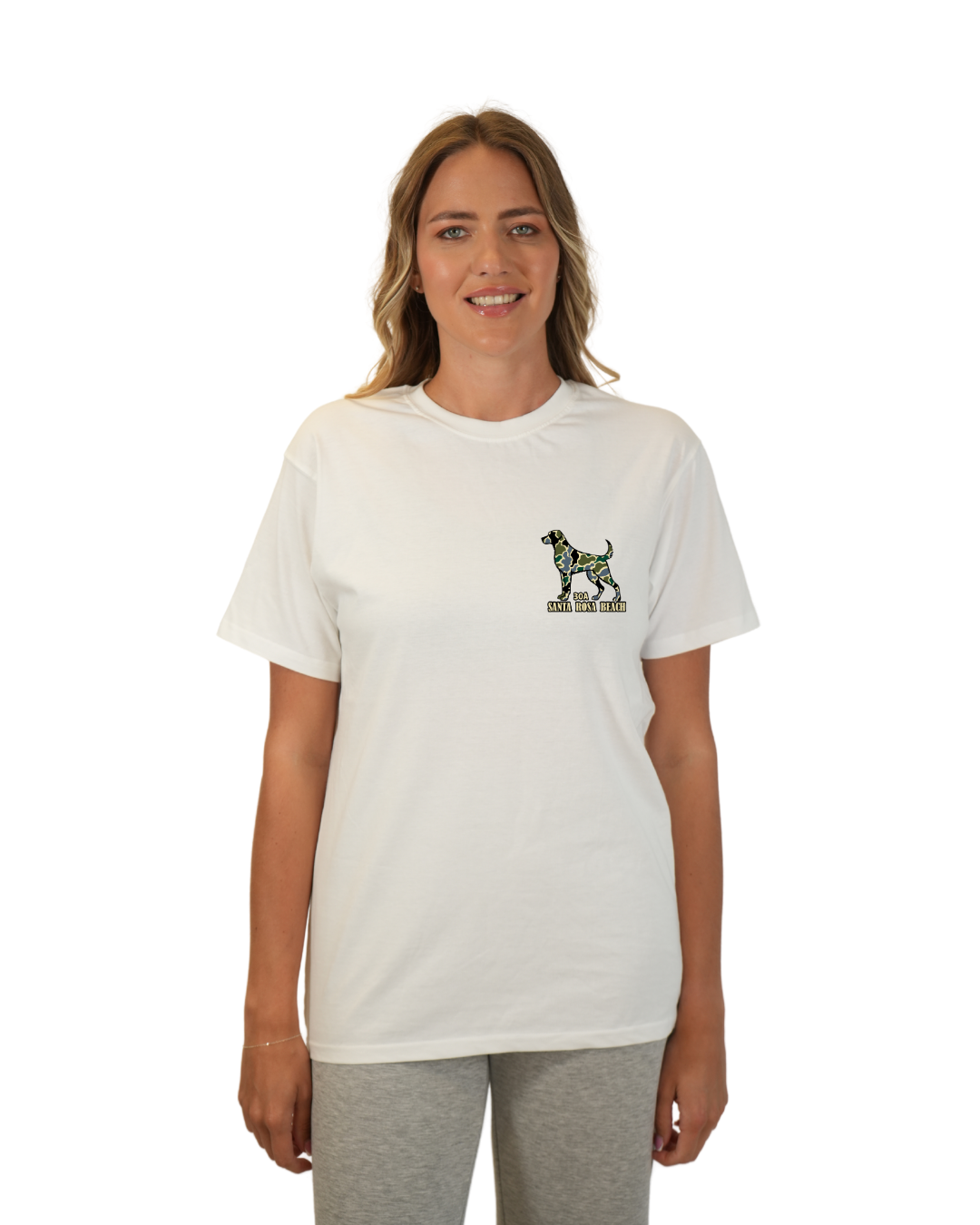 Santa Rosa Beach Dog Women  T-Shirt Camouflage Edition