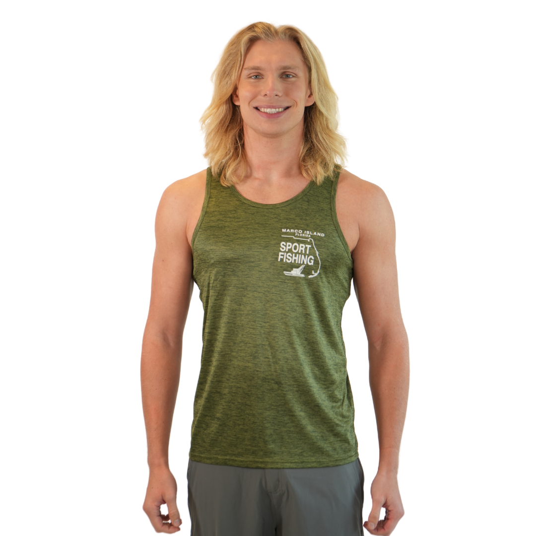 Marco Island Sport Fishing Mens Tank Dry Fit 30upf Sun Protection Style 14850