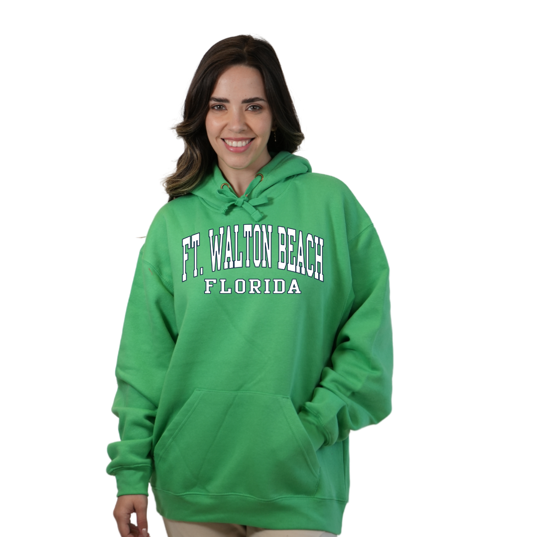 Ft. Walton Beach Pullover Hoodie Women with a City Name White design Style 252