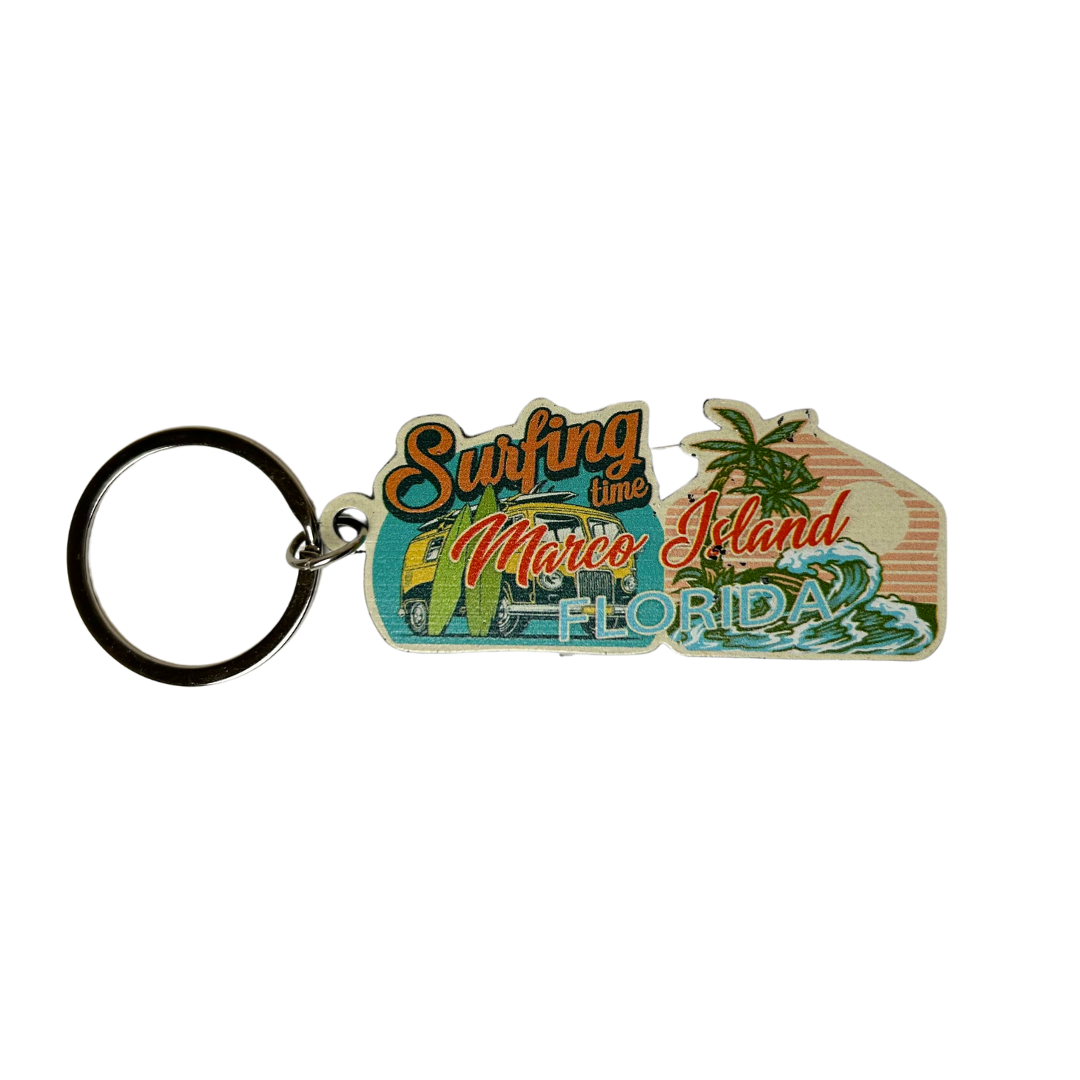 Marco Island Vintage Style  2.25" Keychain