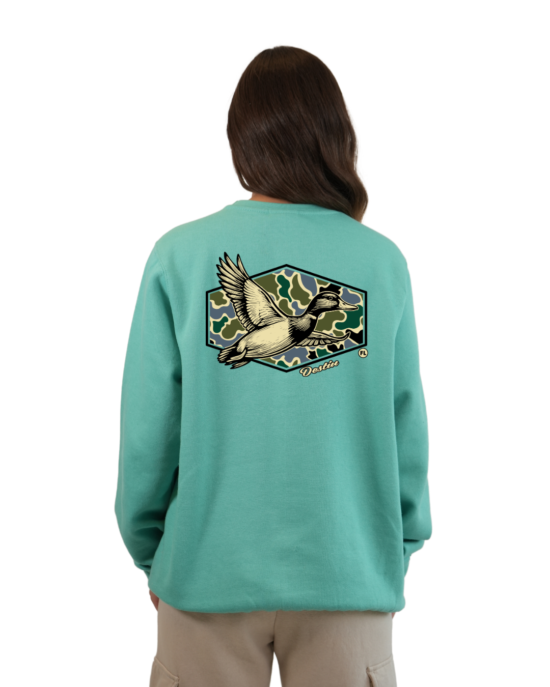 Destin Duck Women Crewneck – Camouflage Edition crewneck alvinsisland.com