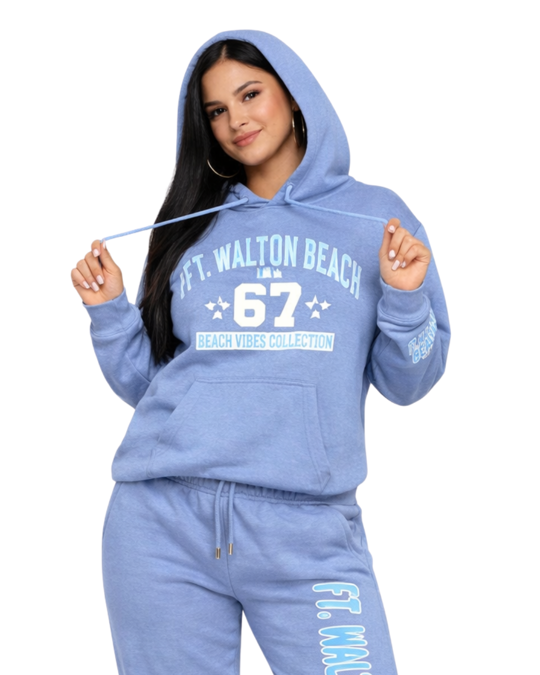 Ft. Walton, Beach Vibes Coast Live (Hoodie& Pants) Set (Two piece) Clothing alvinsisland.com Blue Iris S