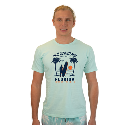 Okaloosa Island Combed Cotton T-Shirt  Men with Summer Padaise Front Design Style CC1000