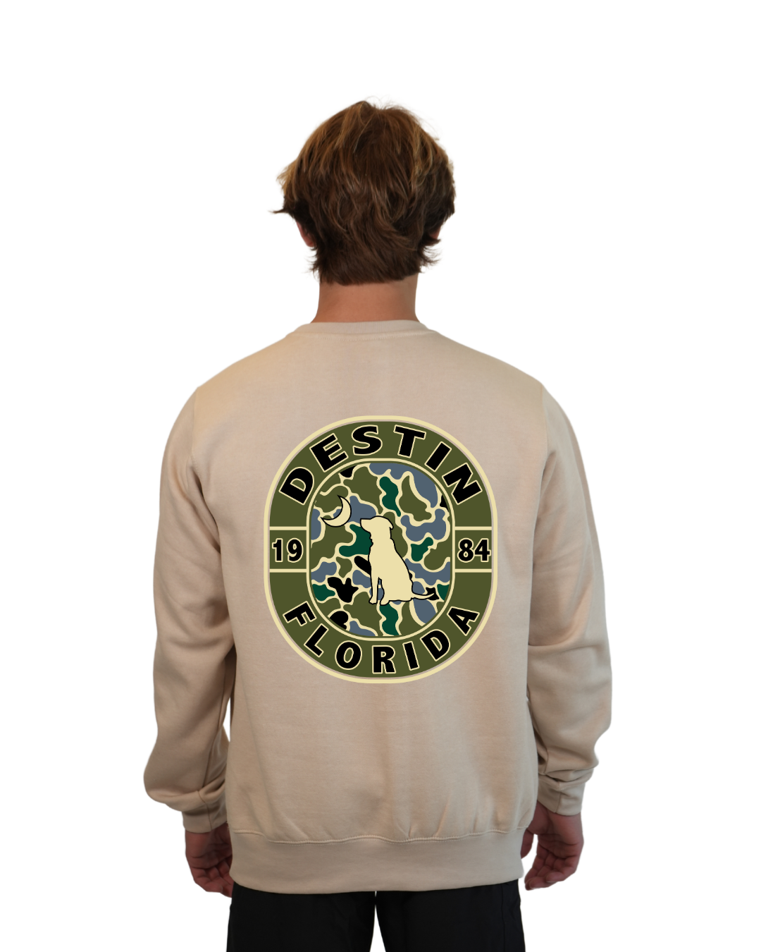Destin Dog 1984 Men  Crewneck – Camouflage Edition